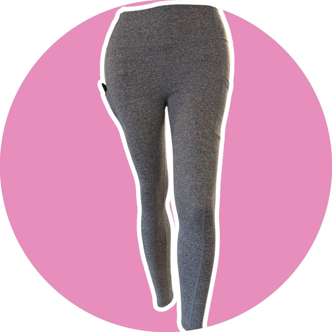 IYKE Women's Leggings Yoga Pants, with 2 side pockets, High Waist Tummy Control Stretch Slim Leggings.