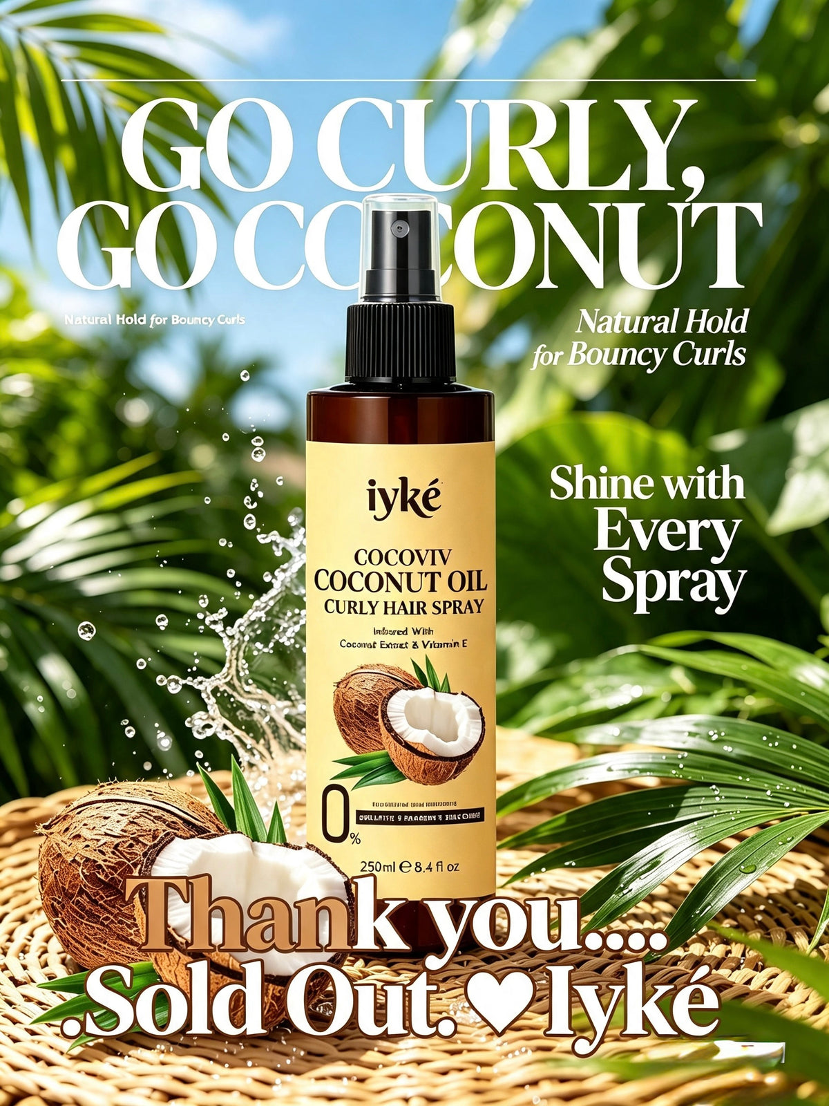 Cocoviv Coconut Oil Curly Hair Spray