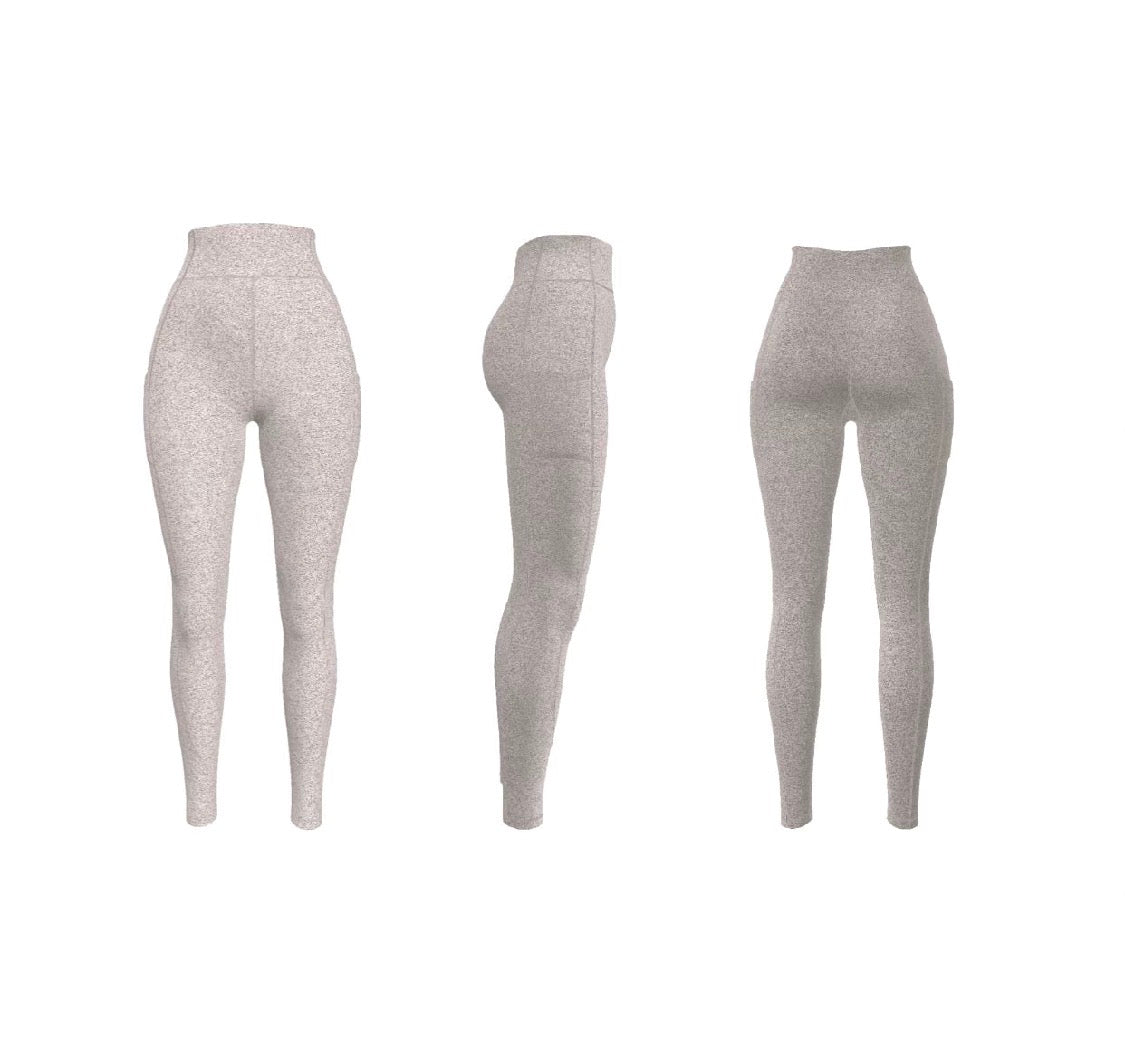 IYKE Women's Leggings Yoga Pants, with 2 side pockets, High Waist Tummy Control Stretch Slim Leggings.