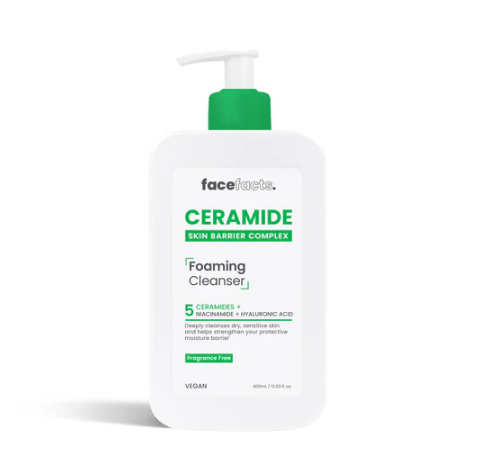 Face Facts Ceramide Foaming Cleanser – 5 Ceramides + Niacinamide + Hyaluronic Acid | Hydrating Gel-to-Foam Cleanser | 400ml