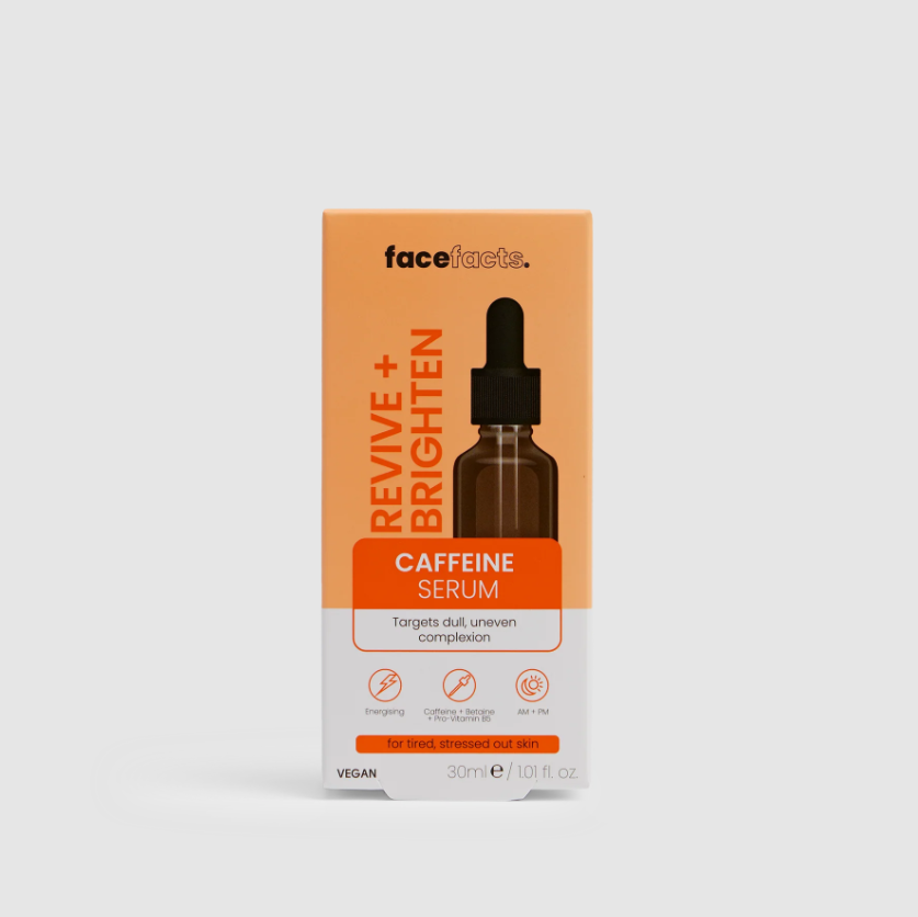 Face Facts Revive & Brighten Caffeine Facial Serum (30ml, Vegan)