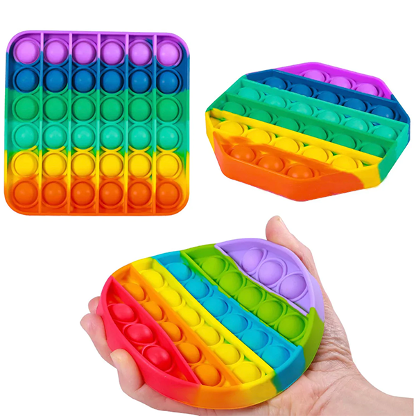 Iyke 4PCS (Heart, Octagon, Square, Circle) Pop It Fidget Toy ~ Free Postage
