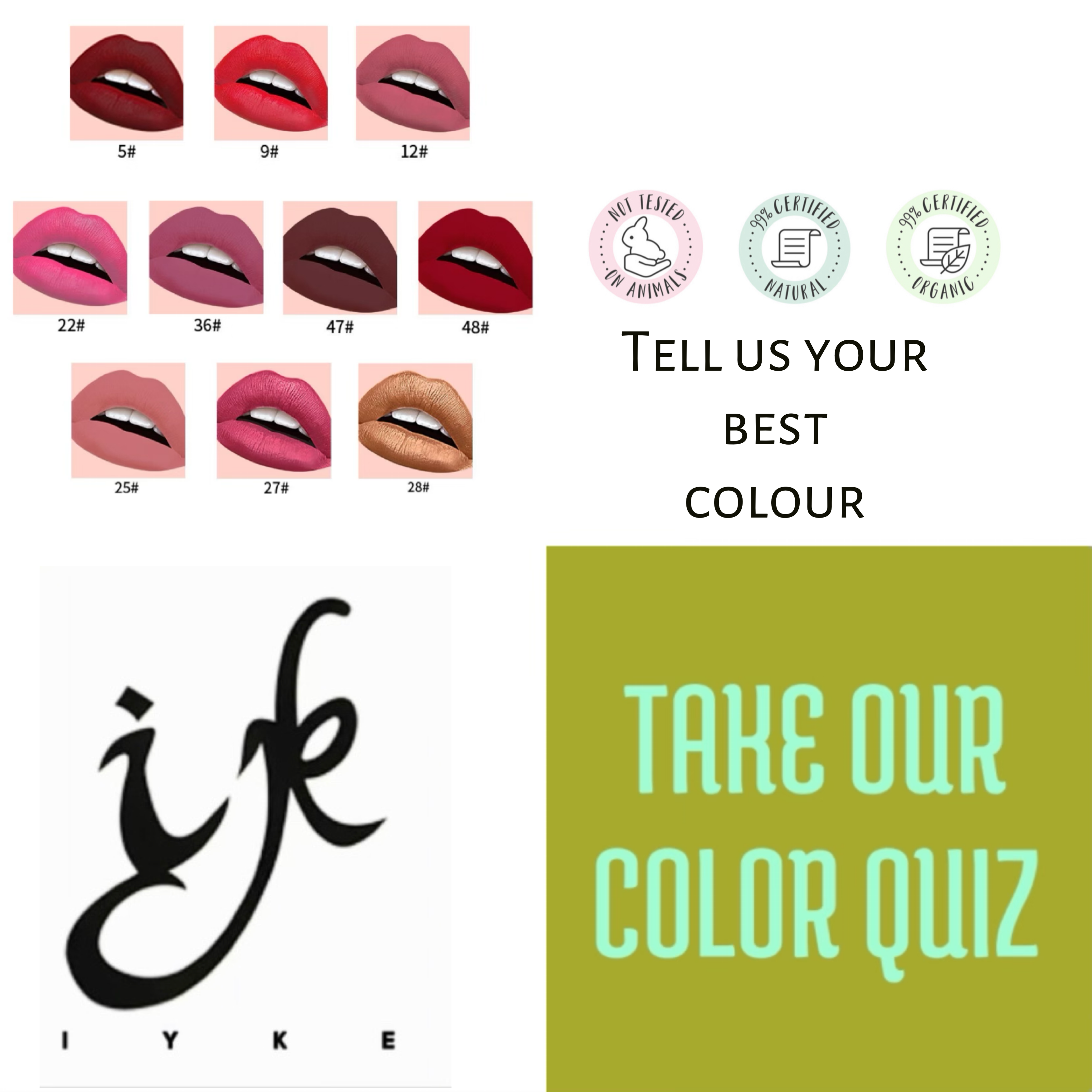 IYKE Magenta Organic Matte Liquid Lipstick (Magenta-12) ✅ Long lasting ✅Waterproof ✅None sticky ✅Radiant ✅Smooth