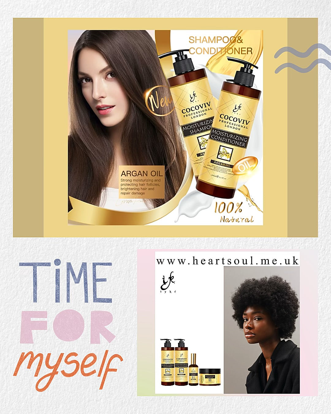 Cocoviv Pure Argan Oil Moisturizing Shampoo and Conditioner (2 X 500g)