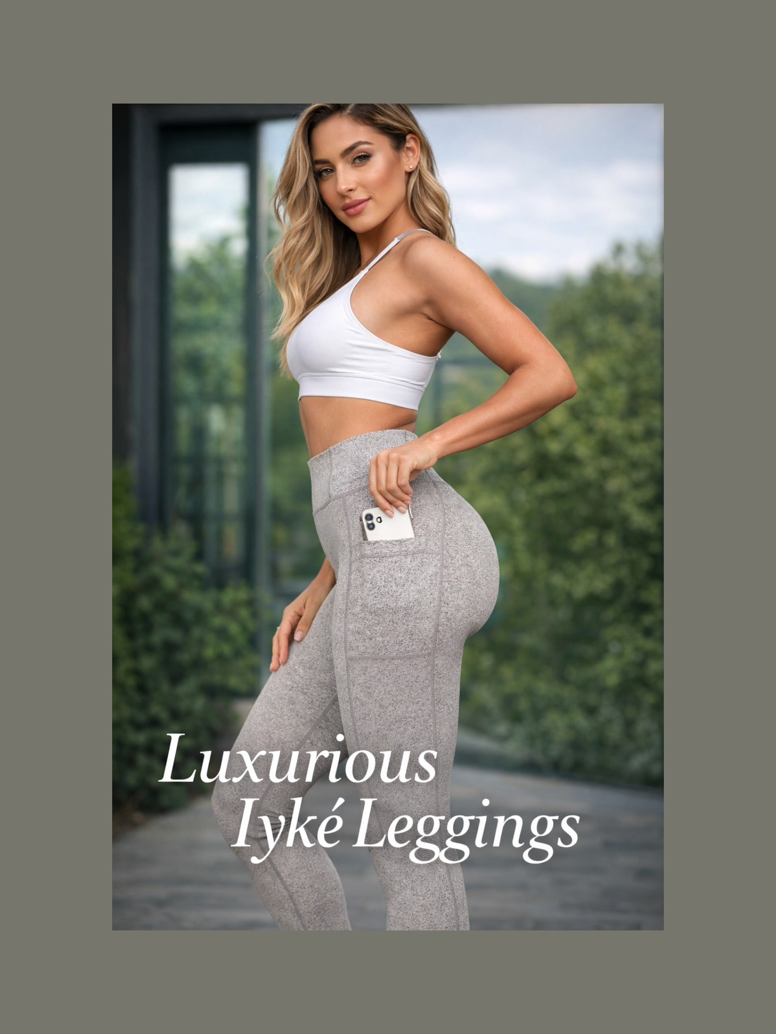 IYKE  Women's Leggings Yoga Pants, with 2 side pockets, High Waist Tummy Control Stretch Slim Leggings.