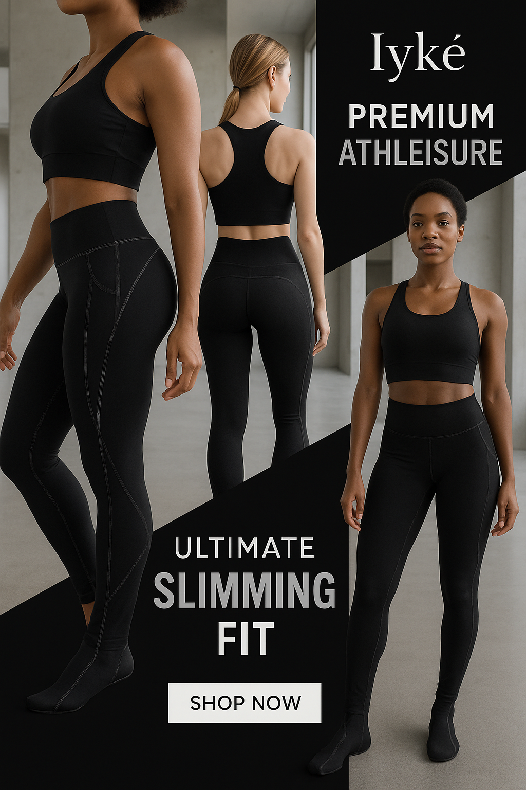 IYKE Women's Leggings Yoga Pants, High Waist Tummy Control Stretch Slim Leggings/Pants