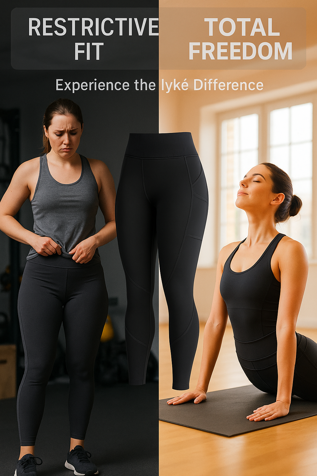 IYKE Women's Leggings Yoga Pants, High Waist Tummy Control Stretch Slim Leggings/Pants