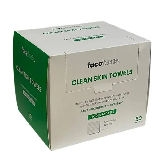 Face Facts Clean Skin Towels – Soft, Absorbent & Vegan-Friendly Makeup Remover Towels | Convenient Disposable Skincare