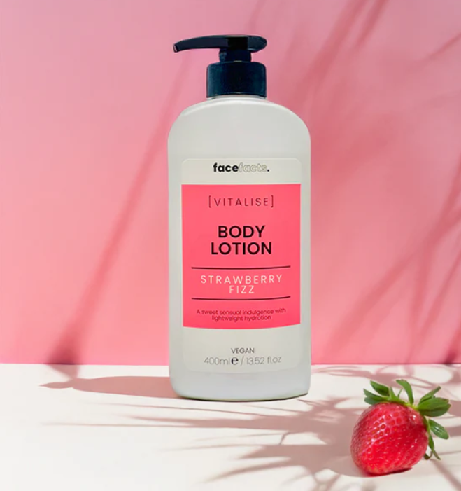 Face Facts Vitalise Body Lotion Strawberry Fizz – Hydrate, Revitalise & Glow | 400ml