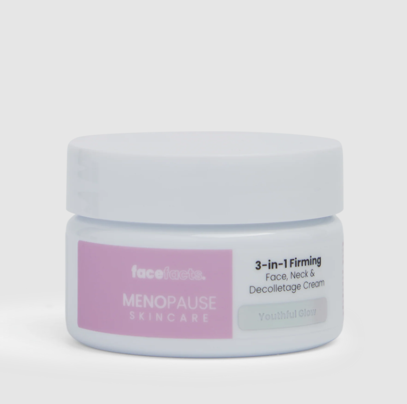 Face Facts Menopause Skincare 3-in-1 Firming Cream – Face, Neck & Décolletage (50ml, Vegan)