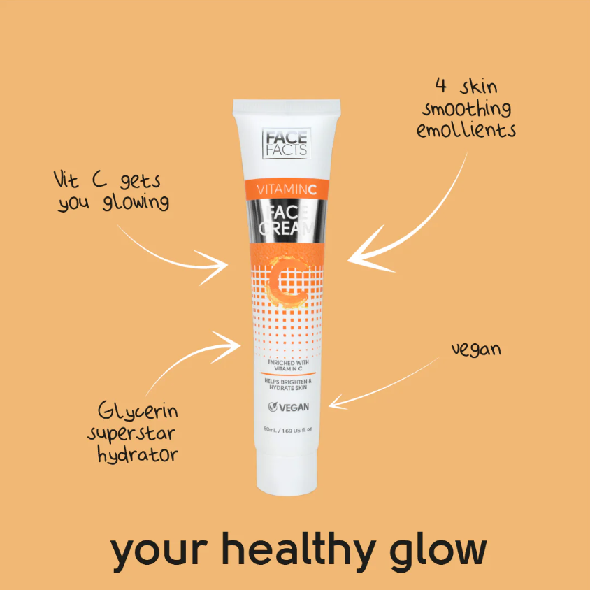 Face Facts Vitamin C Brightening Face Cream (50ml, Vegan)