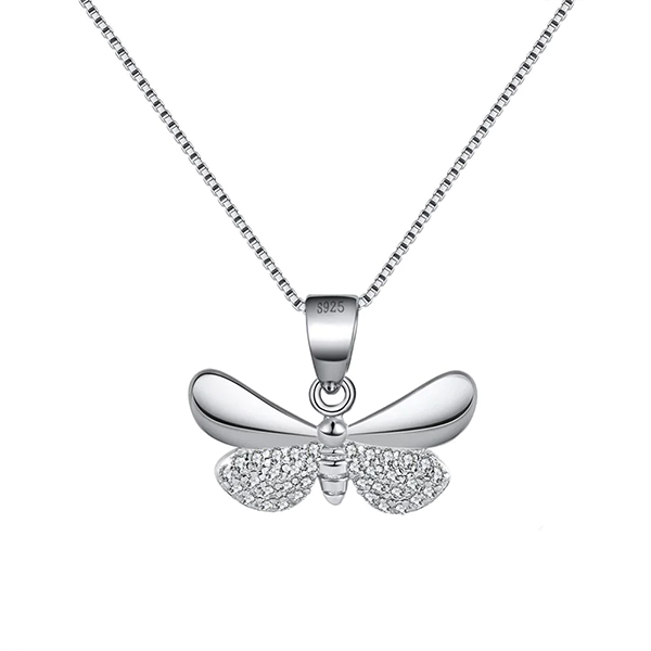 Butterfly CZ Pendant Necklace