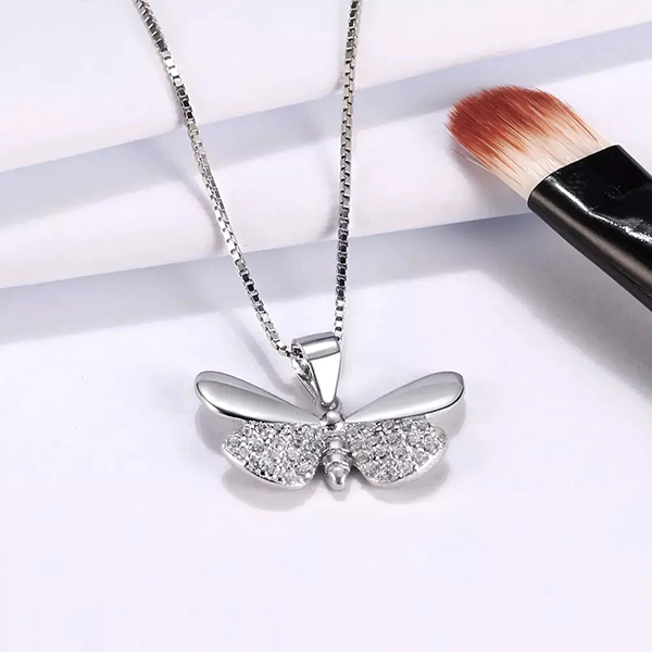 Butterfly CZ Pendant Necklace