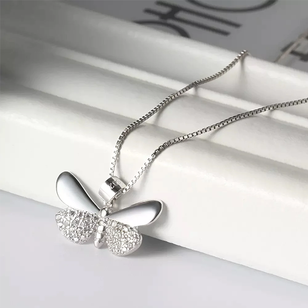 Butterfly CZ Pendant Necklace