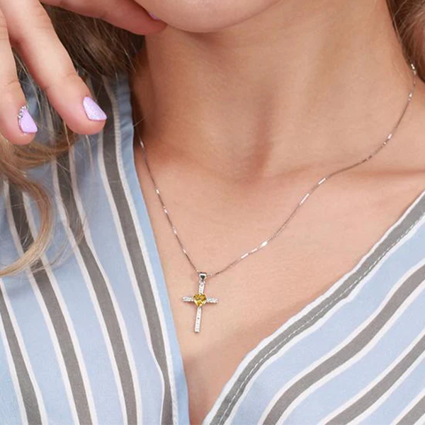 CZ Cross Pendant Necklace