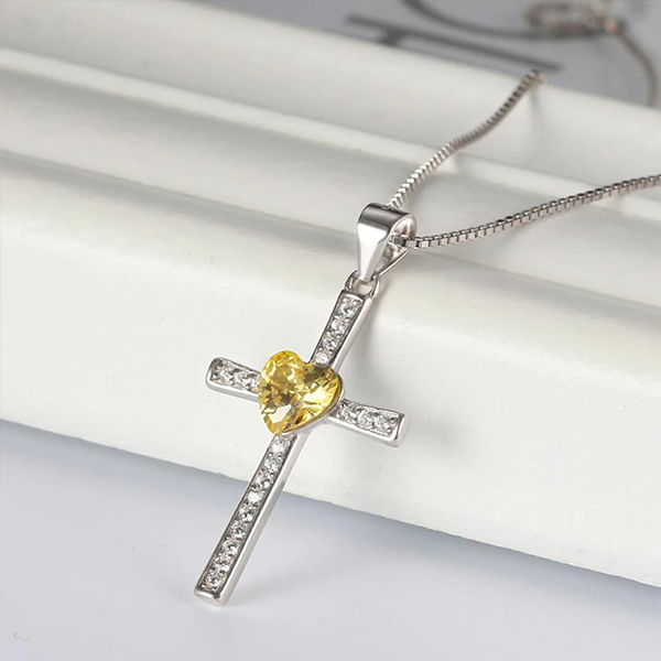 CZ Cross Pendant Necklace