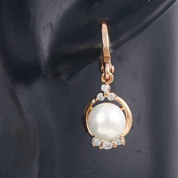 CZ Stone Pearl Earring