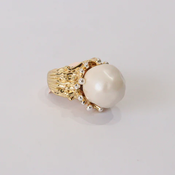 Dubai Gold Pearl Ring