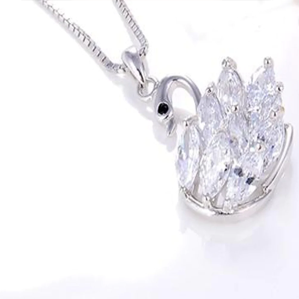 Duck Pendant CZ Necklace