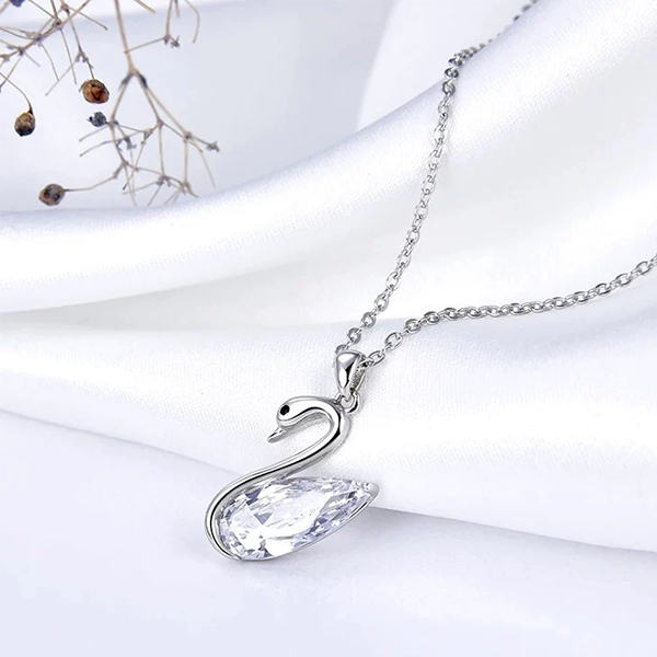 Duck Pendant CZ Necklace