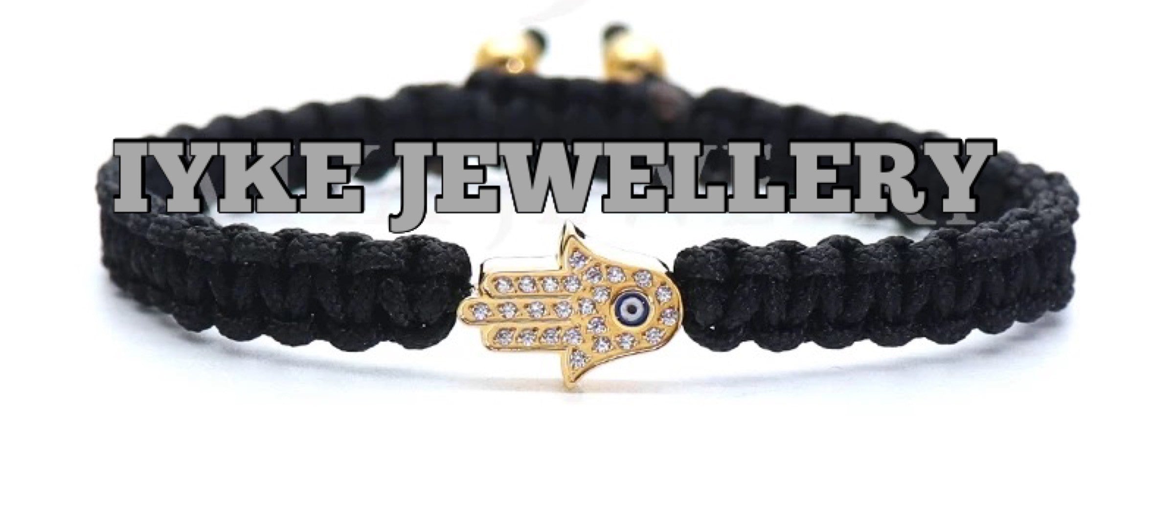 IYKE Zircon Stainless Steel Hamsa eye Hand Bracelet