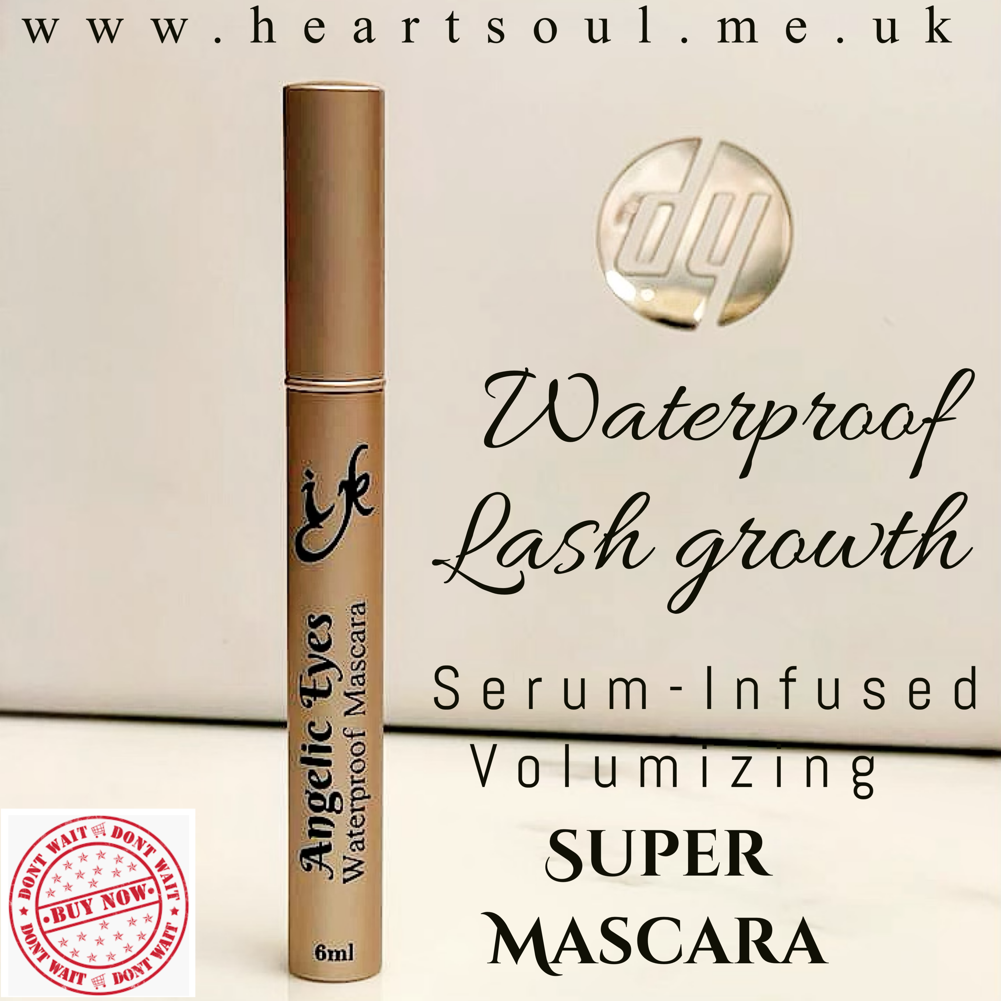 ANGELIC EYES WATERPROOF AND LASH GROWTH MASCARA (HYALURONIC ACID SERUM) 6ml